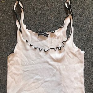 Brandy Melville tank top black ruffled edge
